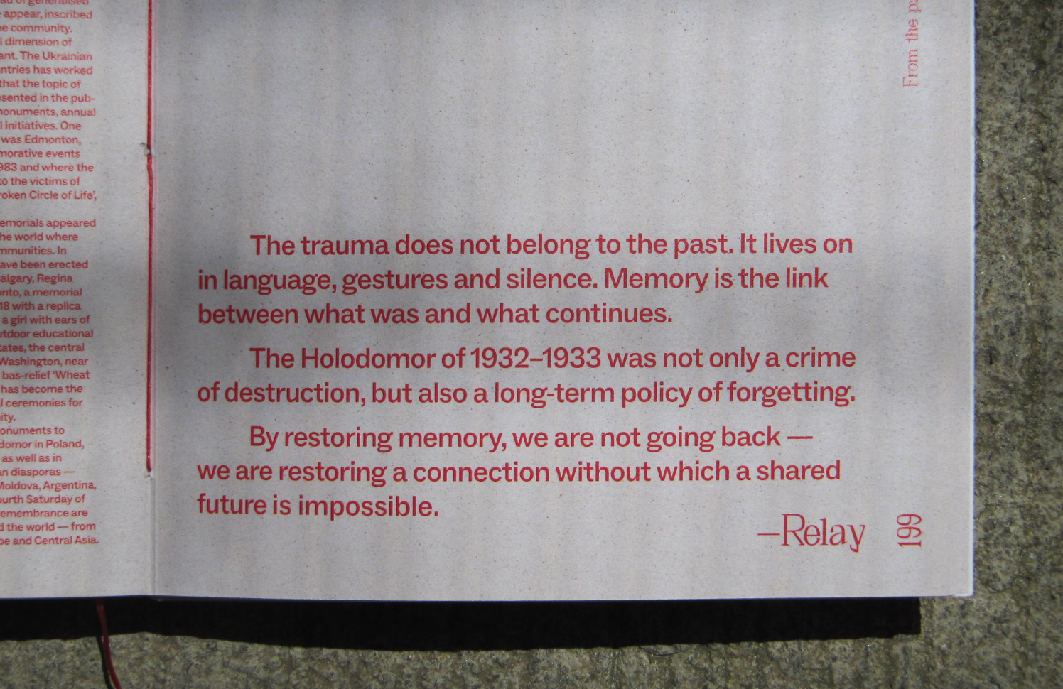 Relay editorial spread